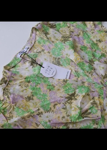 Düğmeli V Yakalı Yeşil Midi Elbise - Görsel 6