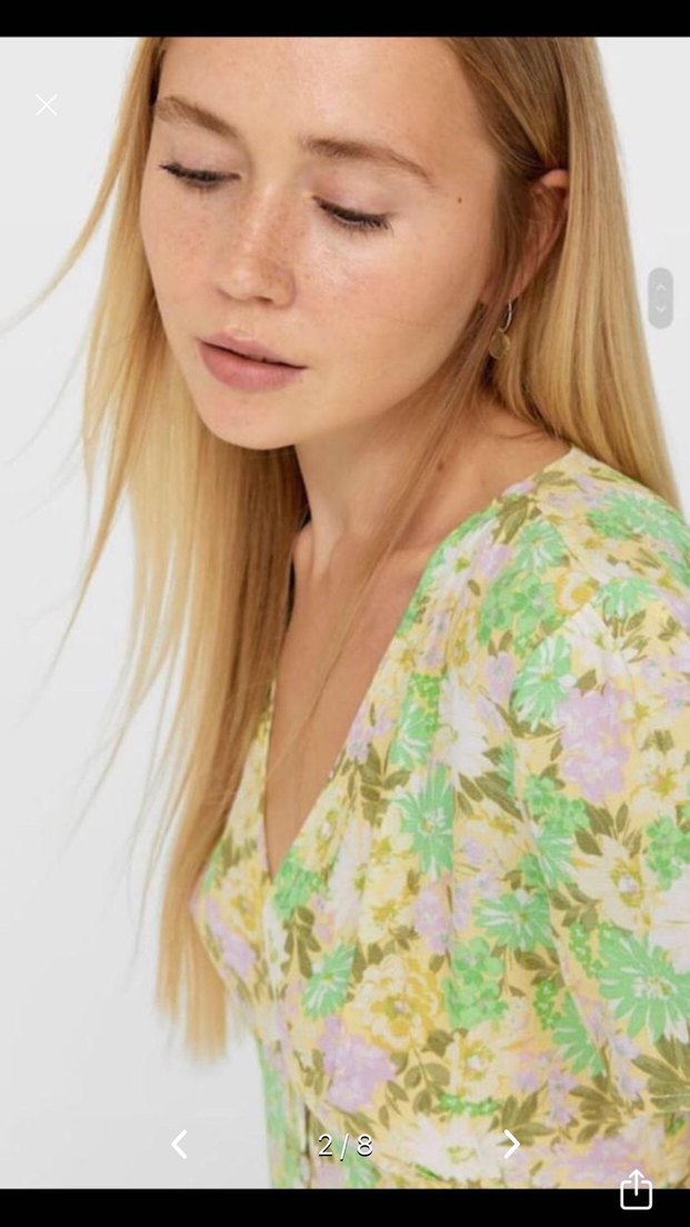 Düğmeli V Yakalı Yeşil Midi Elbise - Görsel 2