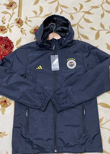 Fenerbahçe Logolu lacivert Kapüşonlu Erkek Yağmurluk