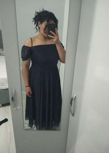 Lacivert abiye Elbise , 2XL - Görsel 2