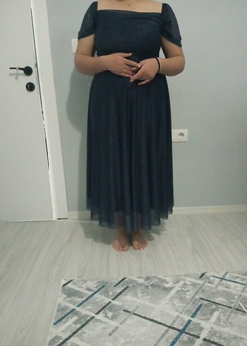 Lacivert abiye Elbise , 2XL - Görsel 6