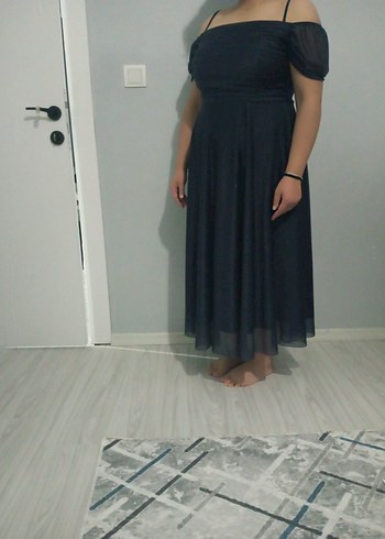 Lacivert abiye Elbise , 2XL - Görsel 8