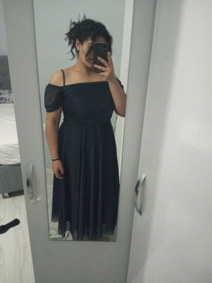 Lacivert abiye Elbise , 2XL - Görsel 2