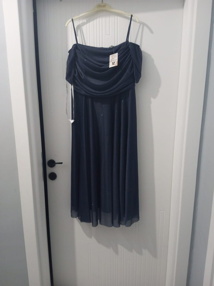 Lacivert abiye Elbise , 2XL - Görsel 3