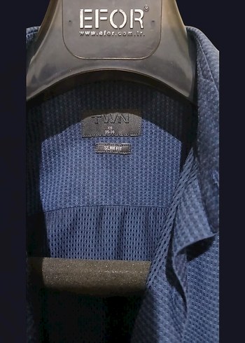 Düğmeli Mavi Denim Erkek Gömlek - Görsel 2