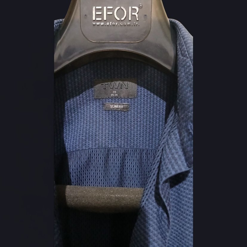 Düğmeli Mavi Denim Erkek Gömlek - Görsel 2