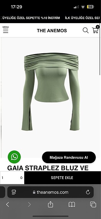 m Beden haki Renk The anemos takım