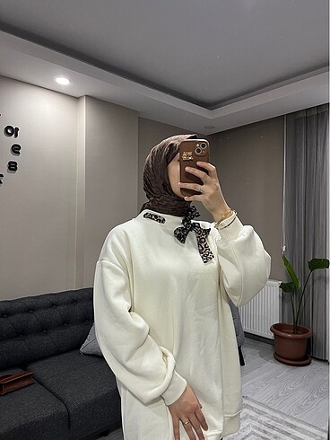 Leopar detaylı tunik