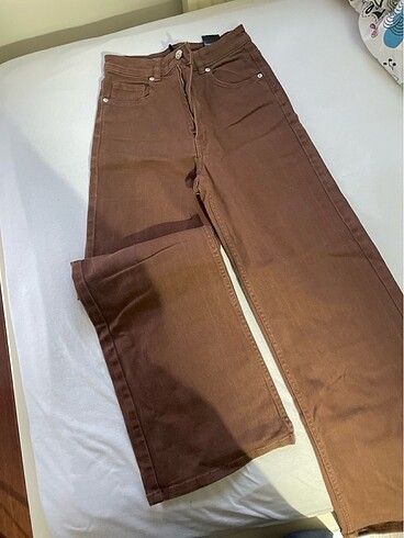 H&M h&m kahverengi wide leg pantalon