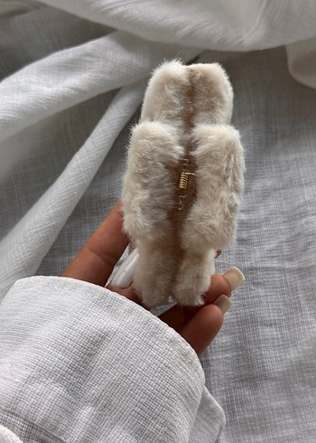 Bej peluşlu Toka  Mandal model  Büyük Boy - Görsel 7