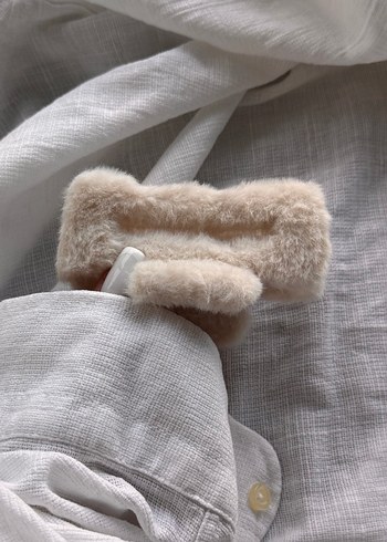 Bej peluşlu Toka  Mandal model  Büyük Boy - Görsel 8