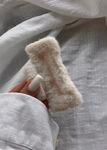 Bej peluşlu Toka  Mandal model  Büyük Boy - Görsel 14