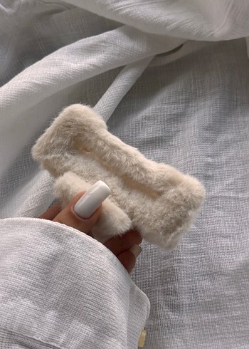 Bej peluşlu Toka  Mandal model  Büyük Boy - Görsel 16