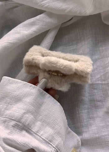 Bej peluşlu Toka  Mandal model  Büyük Boy - Görsel 10