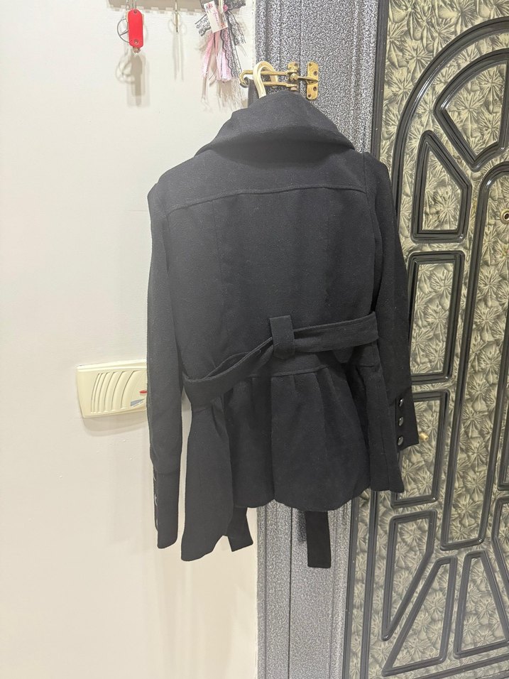 Siyah Kemerli Kaban Ceket - Görsel 2