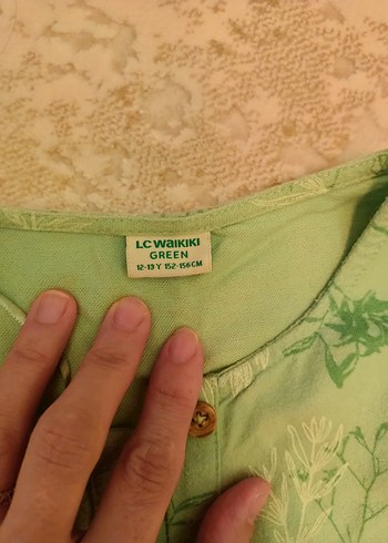 LC Waikiki Uzun Kol, Fırfırlı Yeşil Bohem Elbise