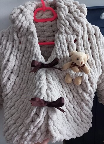 Standart Beden Beden Bebek Kapüşonlu Puffy Hırka