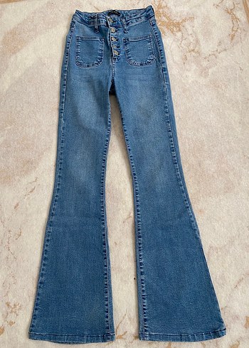 Trendyol & Milla Retro Mavi Denim Yuksek Bel Paca Genis Jean