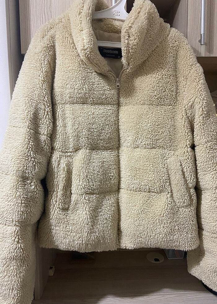 Kadın yünlü şişme mont - Görsel 2