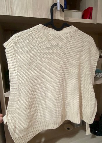 Kadın Bohem Örgü Kolsuz Triko Süveter - Görsel 2