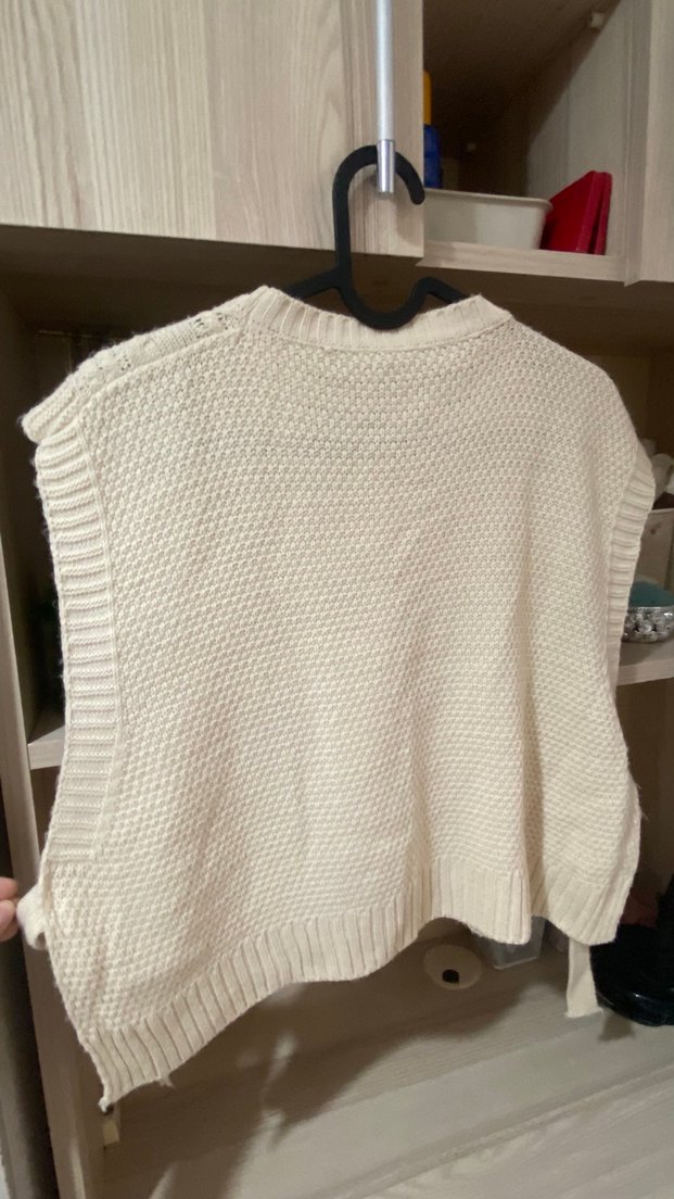 Kadın Bohem Örgü Kolsuz Triko Süveter - Görsel 2