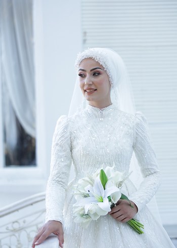 38 Beden beyaz Renk Gelinlik