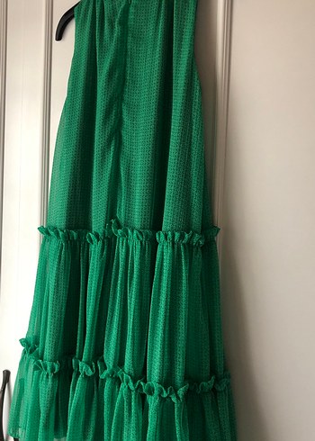 Yeşil Fırfırlı Bohem Kız Elbisesi - Görsel 5