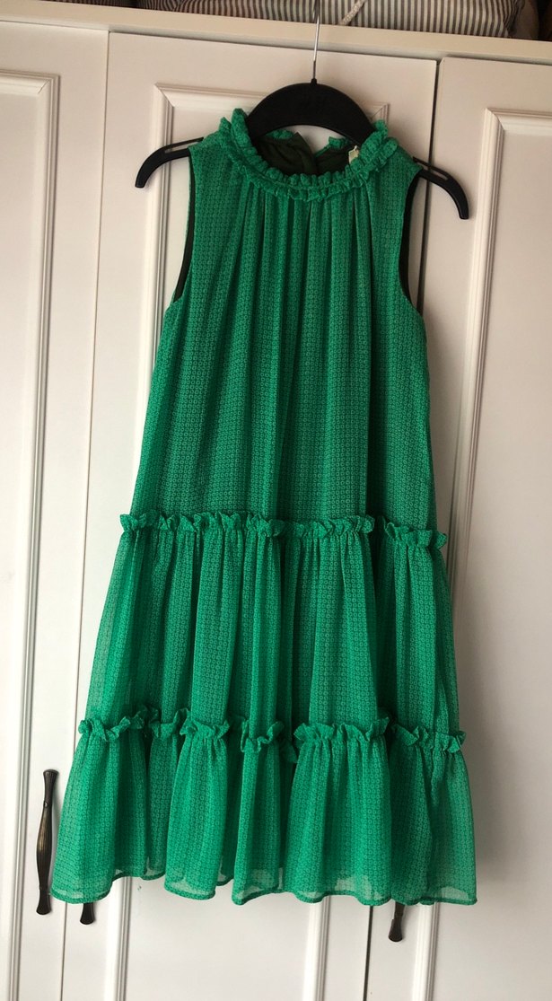 Yeşil Fırfırlı Bohem Kız Elbisesi - Görsel 2