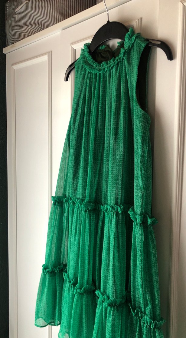Yeşil Fırfırlı Bohem Kız Elbisesi - Görsel 3
