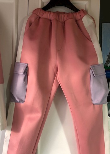 Düğmeli Pembe çocuk Eşofman Takımı - Görsel 4