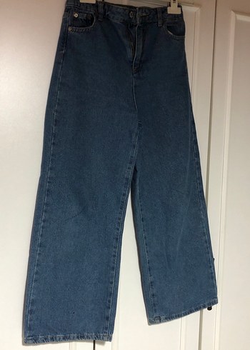 Mavi Bol Kesim Kız Çocuk Kot Pantolon - Görsel 2