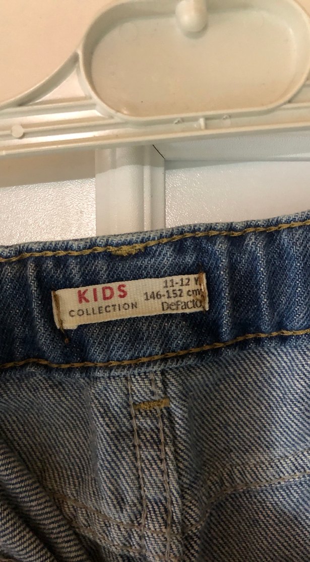 Mavi Bol Kesim Kız Çocuk Kot Pantolon - Görsel 5