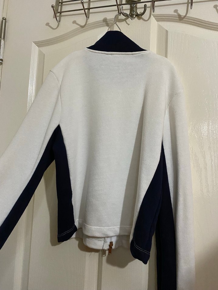 Fermuarlı Baskılı Beyaz Sweatshirt - Görsel 3