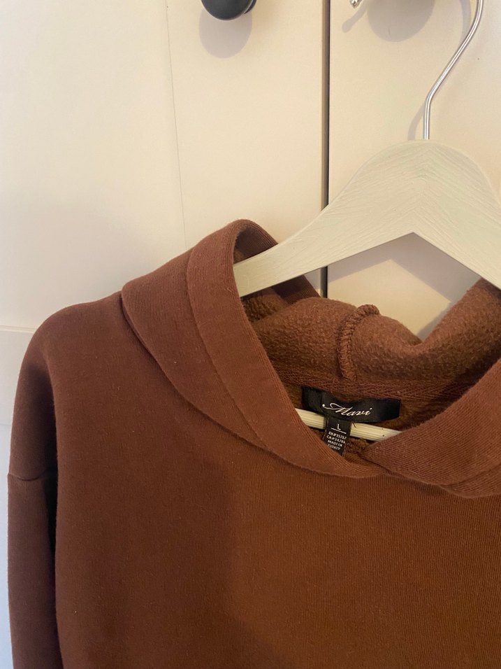 Kahverengi Kapüşonlu Rahat Sweatshirt — görsel 2/4