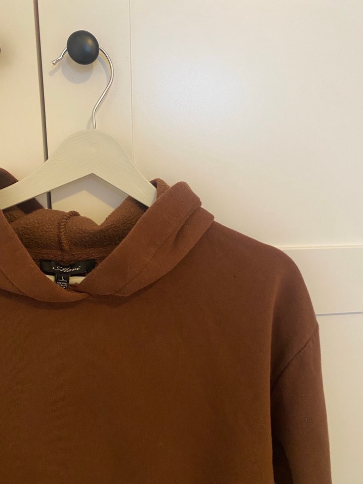 Kahverengi Kapüşonlu Rahat Sweatshirt — görsel 3/4