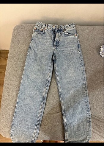 Gri Normal Boy Denim Kadın Kot Pantolon