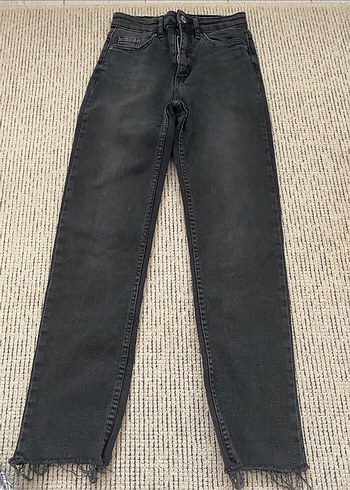 Gri Normal Kesim Kadın Denim Pantolon - Görsel 2