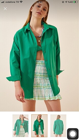 yeşil oversize gömlek