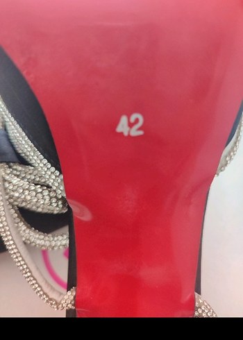 42 Beden Siyah Stiletto Topuklu Kadın Abiye Ayakkabı