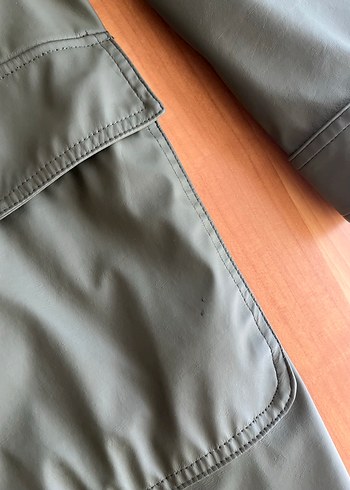 Kadın Haki Midi Yağmurluk Kapüşonlu - Görsel 7