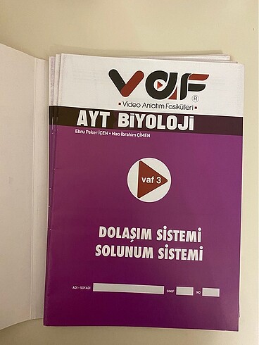  VAF AYT BİYOLOJİ VİDEOLU KONU ANLATIM FASİKÜLÜ