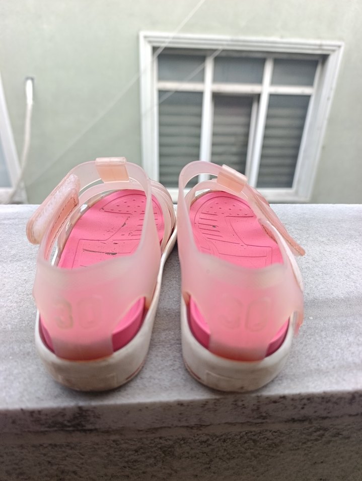 Şeffaf Pembe Kız Çocuk Sokak Tarzı Sandalet - Görsel 5