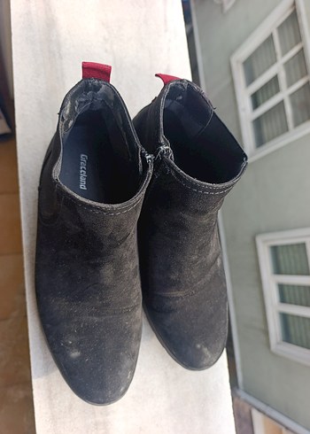 Siyah Süet Kadın Dolgu Topuk Bot - Görsel 6