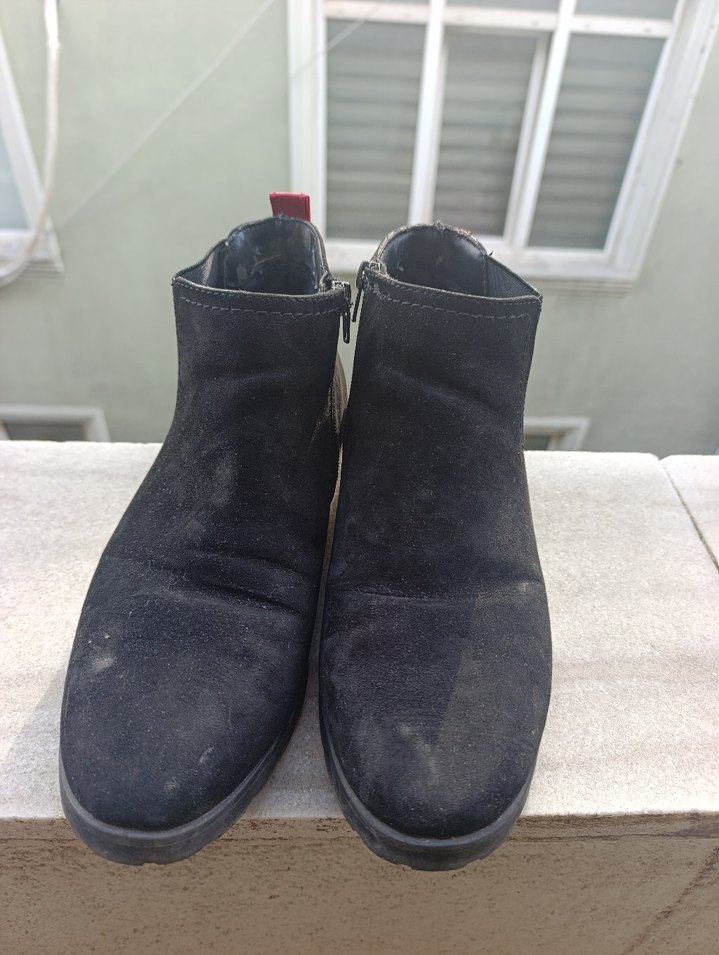 Siyah Süet Kadın Dolgu Topuk Bot - Görsel 5