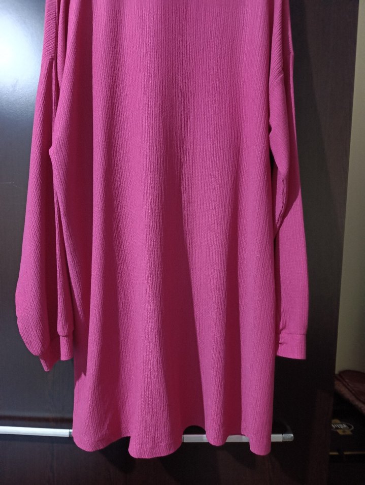 Düğmeli Uzun Kollu Pembe Kadın Gömlek - Görsel 3