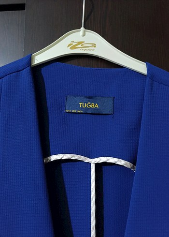 Mavi Parlak Midi Kadın yelek V Yaka - Görsel 7