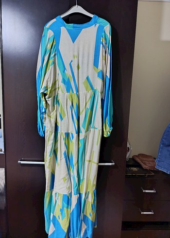 Bohem Çok Renkli Uzun Salaş Elbise - Görsel 2