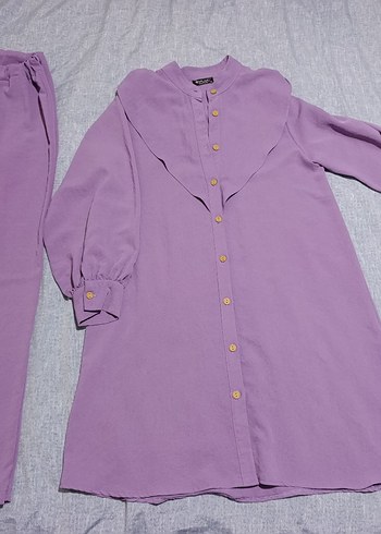 Mor Düğmeli  Kadın takım - Görsel 4