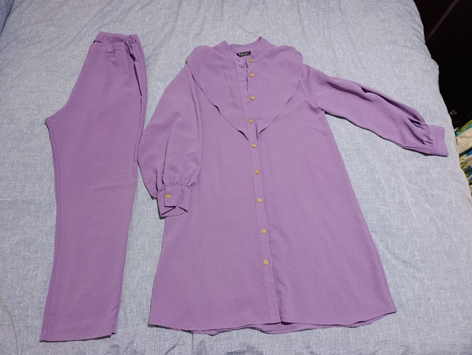 Mor Düğmeli  Kadın takım - Görsel 4