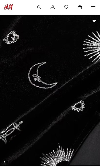 H&M kadife astroloji desenli midi etek